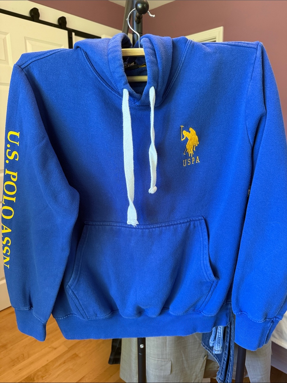 U.S. Polo Assn. Royal Blue Hoodie with Yellow Logo